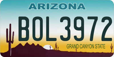 AZ license plate BOL3972