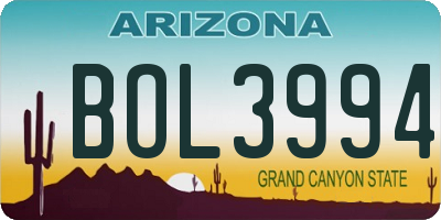 AZ license plate BOL3994