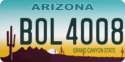 AZ license plate BOL4008