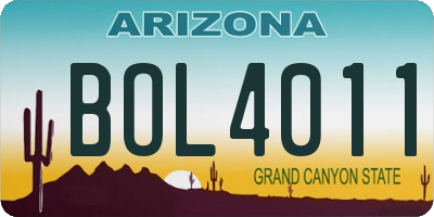 AZ license plate BOL4011