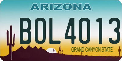 AZ license plate BOL4013