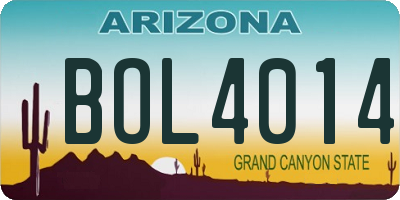AZ license plate BOL4014