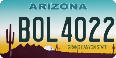 AZ license plate BOL4022