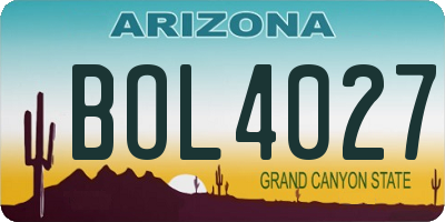 AZ license plate BOL4027