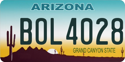 AZ license plate BOL4028