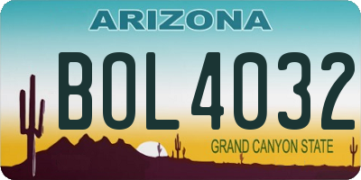 AZ license plate BOL4032
