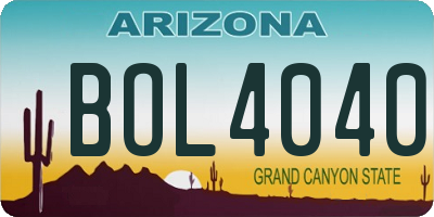 AZ license plate BOL4040