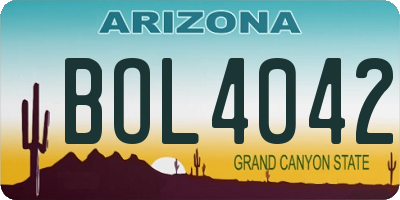 AZ license plate BOL4042