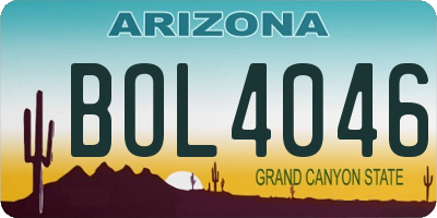 AZ license plate BOL4046