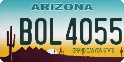 AZ license plate BOL4055