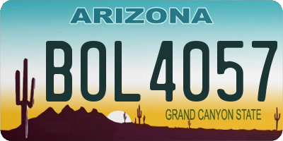 AZ license plate BOL4057