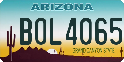 AZ license plate BOL4065