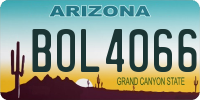 AZ license plate BOL4066