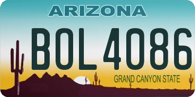 AZ license plate BOL4086