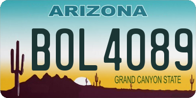 AZ license plate BOL4089