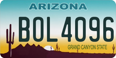 AZ license plate BOL4096
