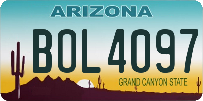 AZ license plate BOL4097
