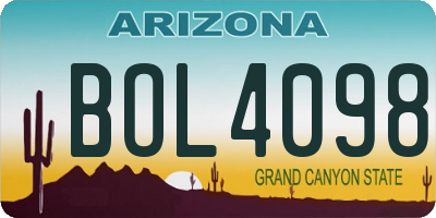 AZ license plate BOL4098