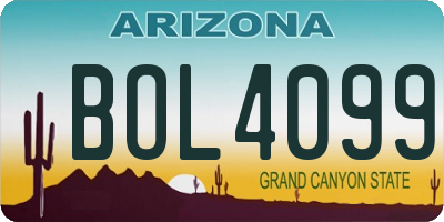 AZ license plate BOL4099
