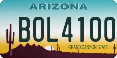 AZ license plate BOL4100