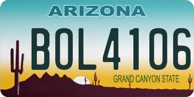 AZ license plate BOL4106