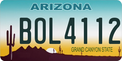 AZ license plate BOL4112