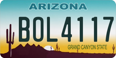 AZ license plate BOL4117
