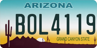 AZ license plate BOL4119