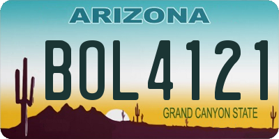 AZ license plate BOL4121