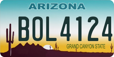 AZ license plate BOL4124