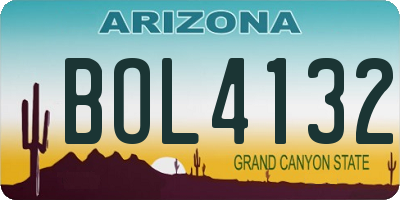 AZ license plate BOL4132