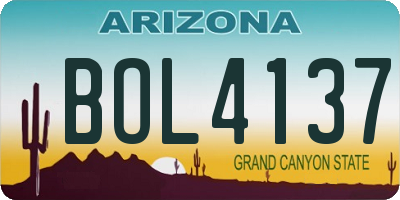 AZ license plate BOL4137