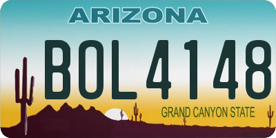 AZ license plate BOL4148