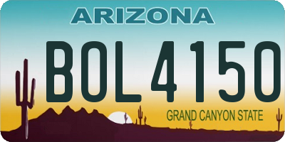 AZ license plate BOL4150