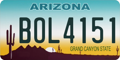 AZ license plate BOL4151