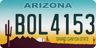 AZ license plate BOL4153