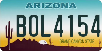 AZ license plate BOL4154