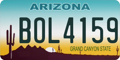 AZ license plate BOL4159