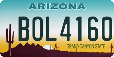 AZ license plate BOL4160