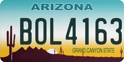 AZ license plate BOL4163