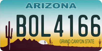AZ license plate BOL4166