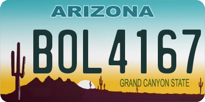 AZ license plate BOL4167