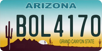 AZ license plate BOL4170