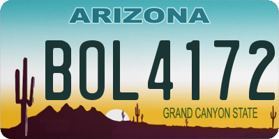 AZ license plate BOL4172