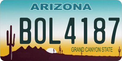 AZ license plate BOL4187
