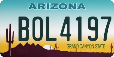 AZ license plate BOL4197