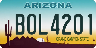 AZ license plate BOL4201