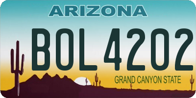 AZ license plate BOL4202