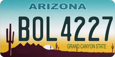 AZ license plate BOL4227