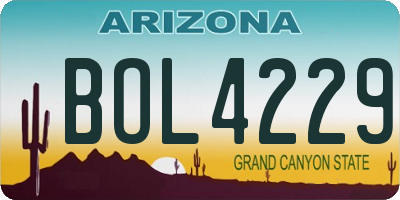 AZ license plate BOL4229